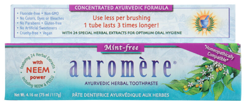 AUROMERE: Ayurvedic Herbal Toothpaste Mint-Free