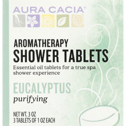 AURA CACIA: Aromatherapy Shower Tablets Purifying Eucalyptus 3 tablets (1 oz each)