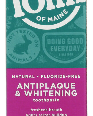 TOMS OF MAINE: Fluoride Free Antiplaque & Whitening Toothpaste Peppermint