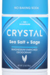 CRYSTAL BODY DEODORANT: Magnesium Enriched Deodorant Sea Salt Plus Sage