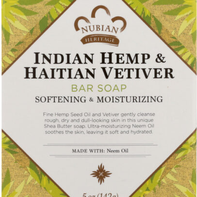 NUBIAN HERITAGE: Bar Soap Indian Hemp and Haitian Vetiver Soap w/ Neem