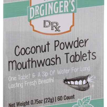 DR GINGERS HEALTHCARE PRO: All Natural Travel Mouthwash Tabs Coconut Mint Flavor