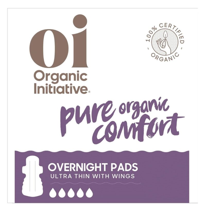 ORGANIC INITIATIVE: Ultra Thin Overnight Pads with Wings