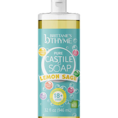 BRITTANIES THYME: Lemon Sage Pure Castile Liquid Soap