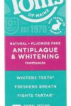 TOMS OF MAINE: Fluoride Free Antiplaque and Whitening Toothpaste Spearmint