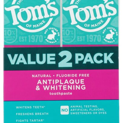 TOMS OF MAINE: Fluoride Free Antiplaque and Whitening Toothpaste Peppermint 2Pk